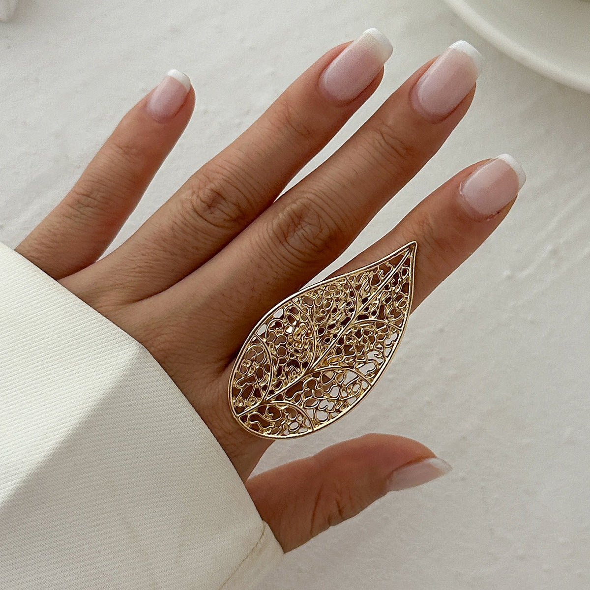 Ethereal Labyrinth: Irregular Hollow-Out Braided Alloy Open Ring