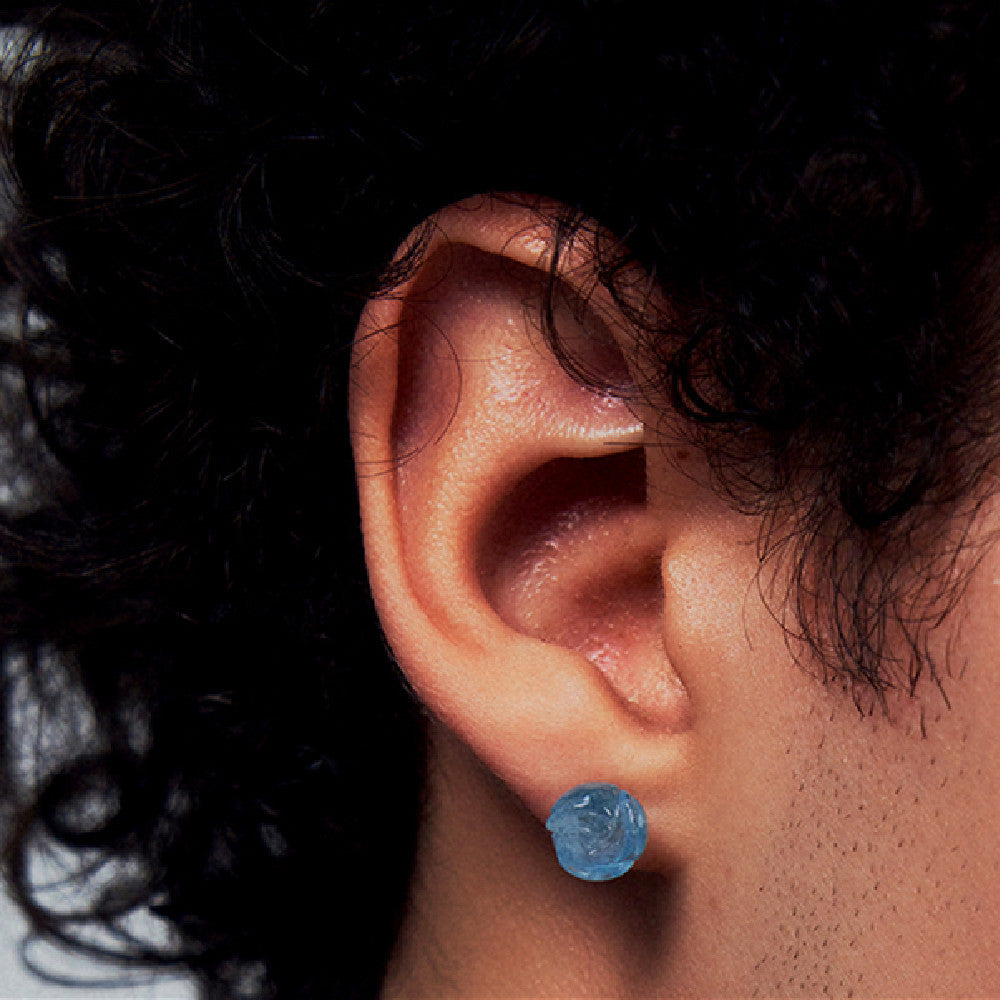 Boucles d'Oreilles Sea Blue Treasure Rose en argent sterling 925