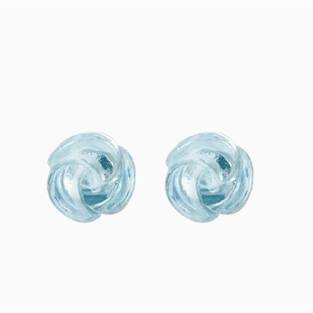 Boucles d'Oreilles Sea Blue Treasure Rose en argent sterling 925