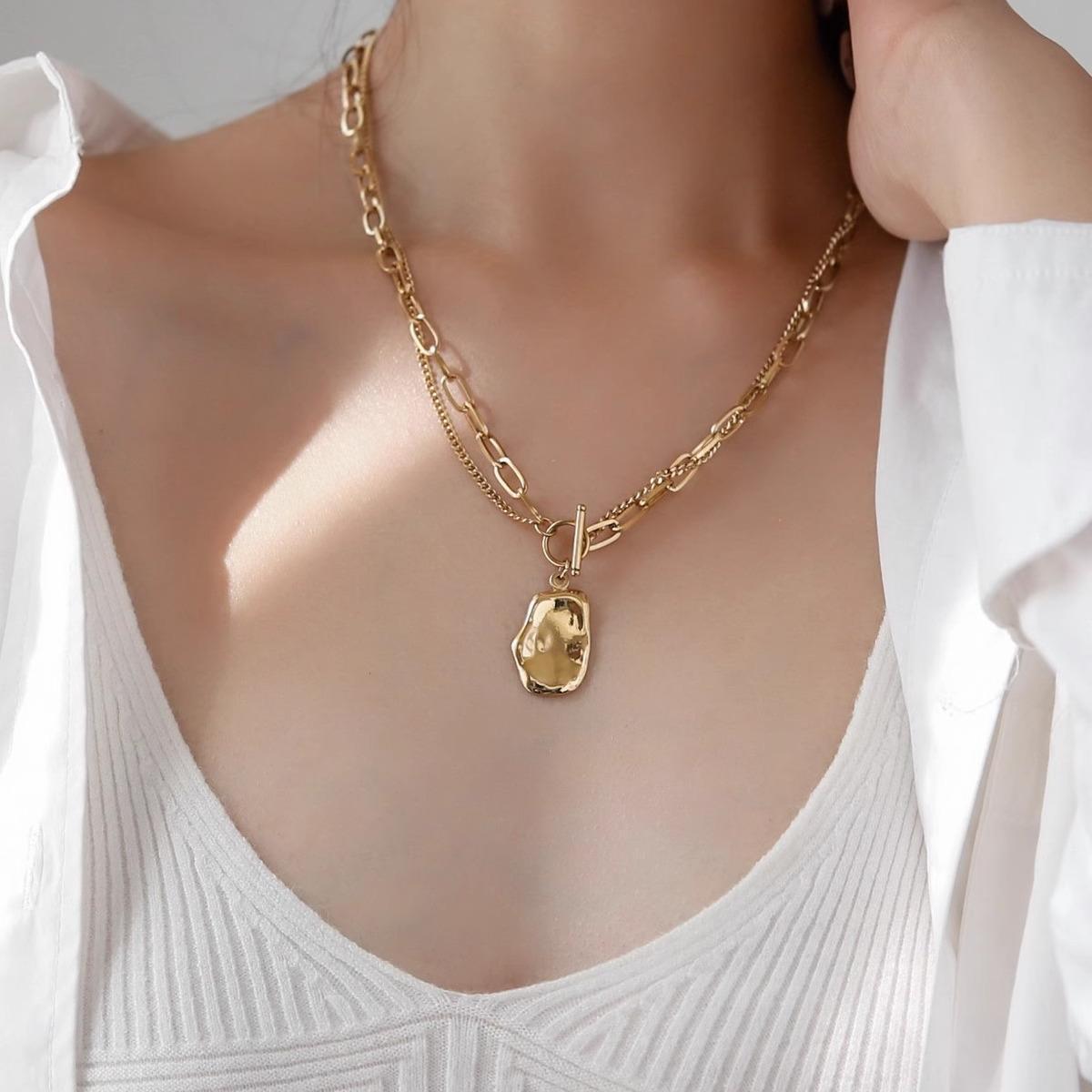 Collier Long Twin à Boucle OT Double-Couche