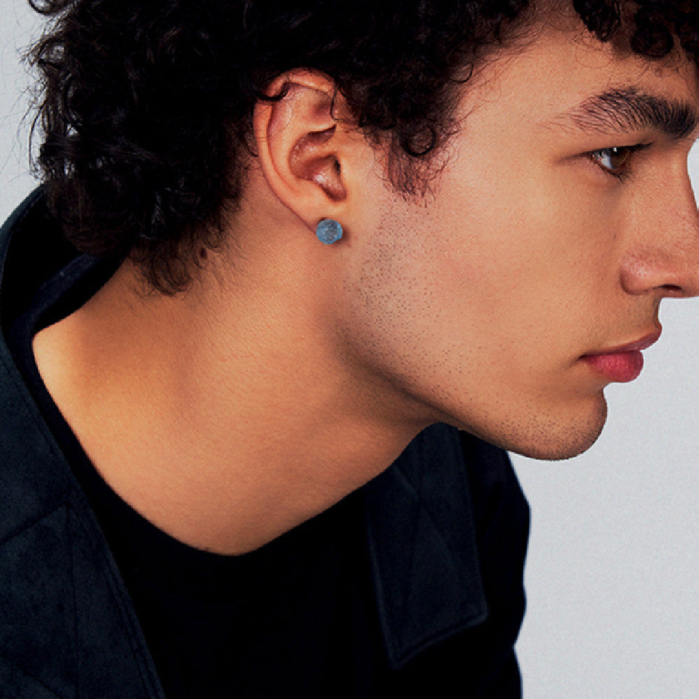 Boucles d'Oreilles Sea Blue Treasure Rose en argent sterling 925