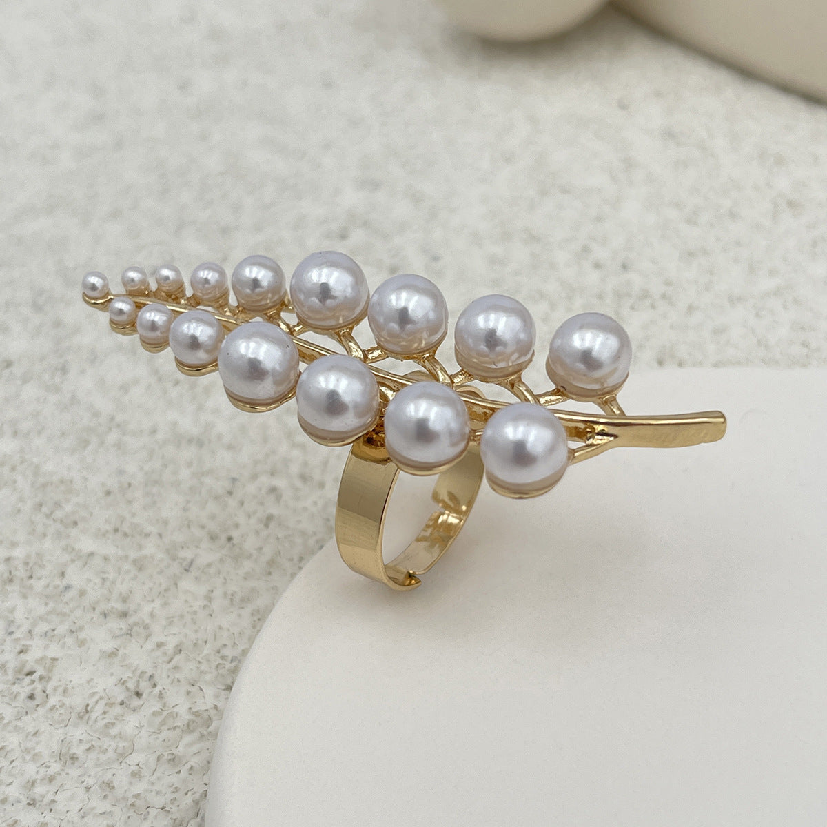 Ocean Symphony: Hollow Flower Feather Knuckle Ring