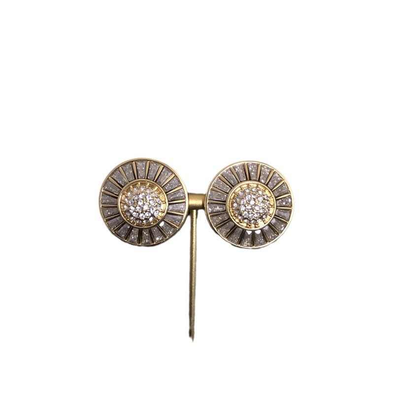 Collier en Alliage Plaqué Or avec Cristaux Zircon et Perles en Verre