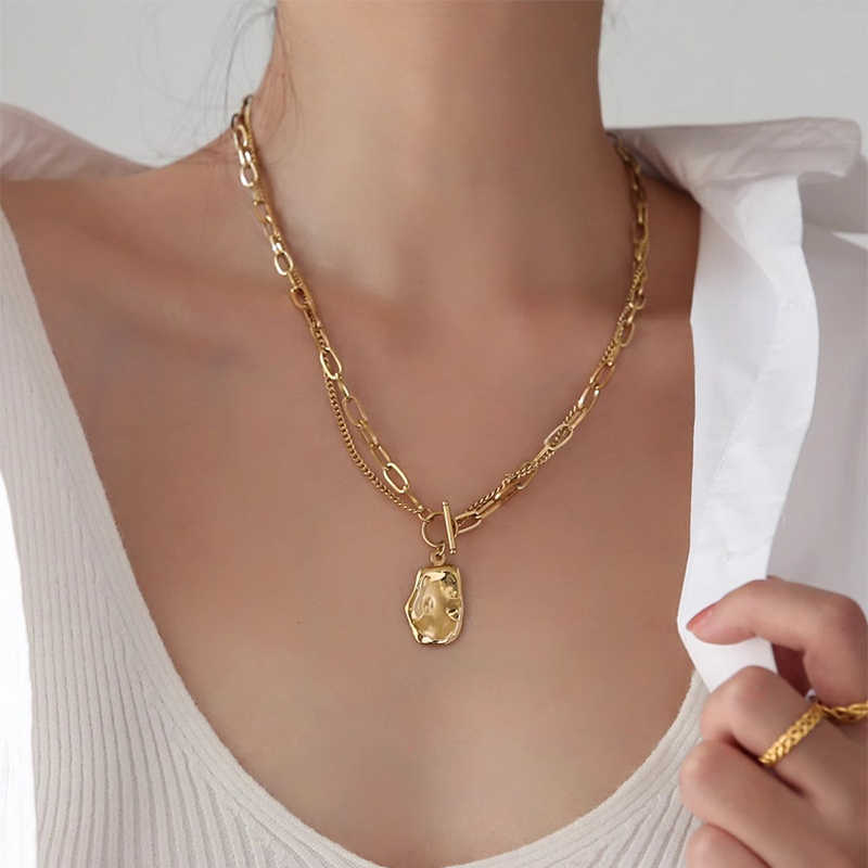 Collier Long Twin à Boucle OT Double-Couche