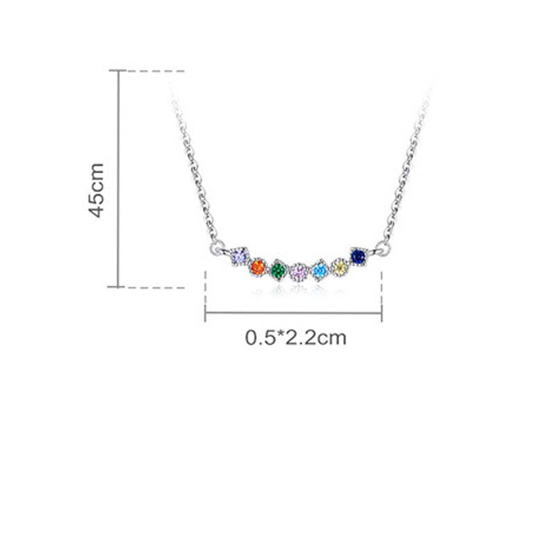 Bunte Regenbogen Zirkon Halskette