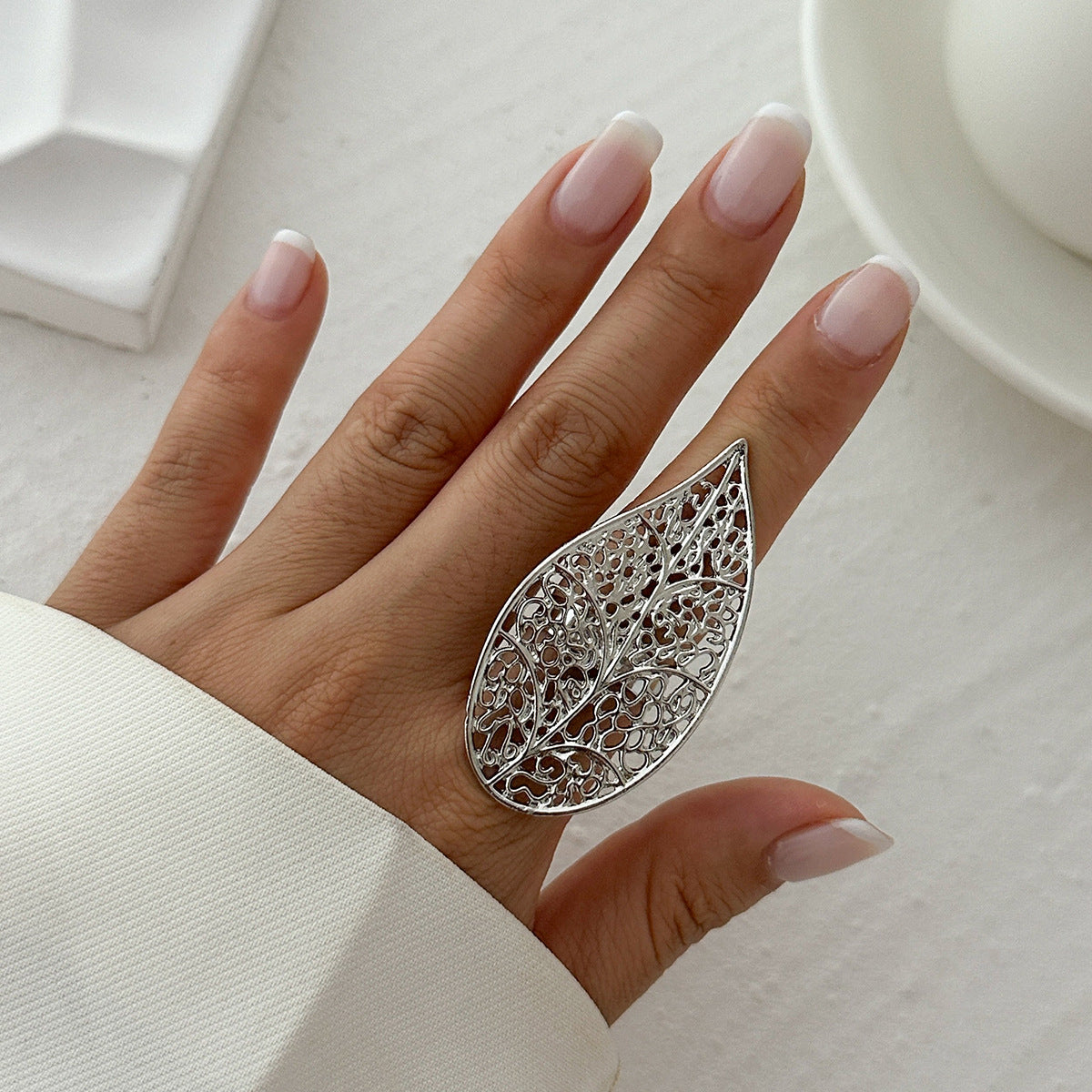 Ethereal Labyrinth: Irregular Hollow-Out Braided Alloy Open Ring