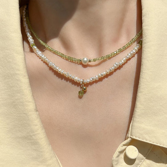 Peridot & Freshwater Pearl Necklace