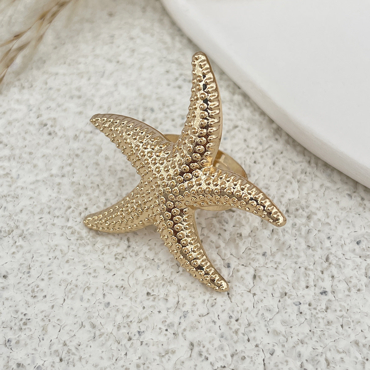 Ocean Symphony: Hollow Flower Feather Knuckle Ring