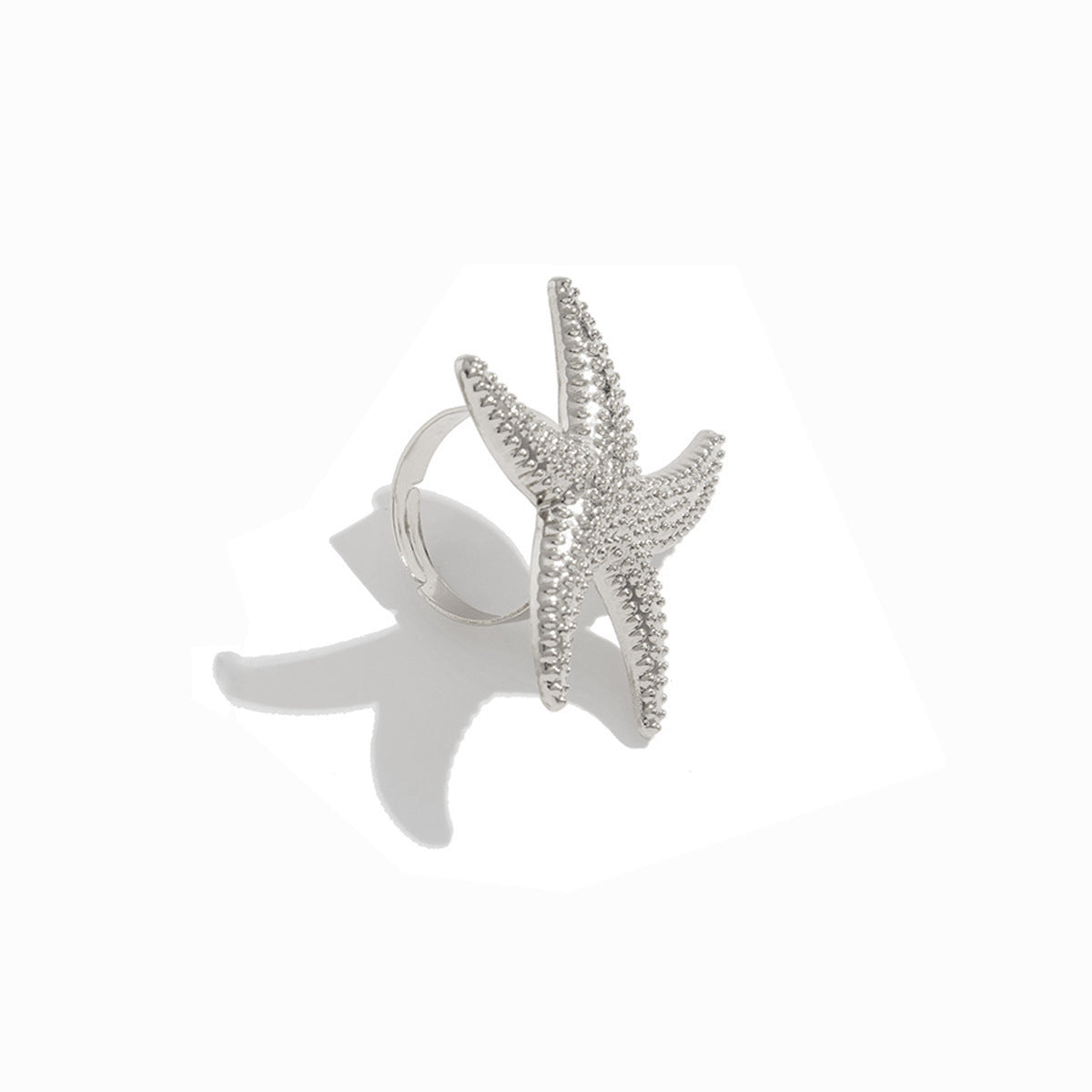 Ocean Symphony: Hollow Flower Feather Knuckle Ring
