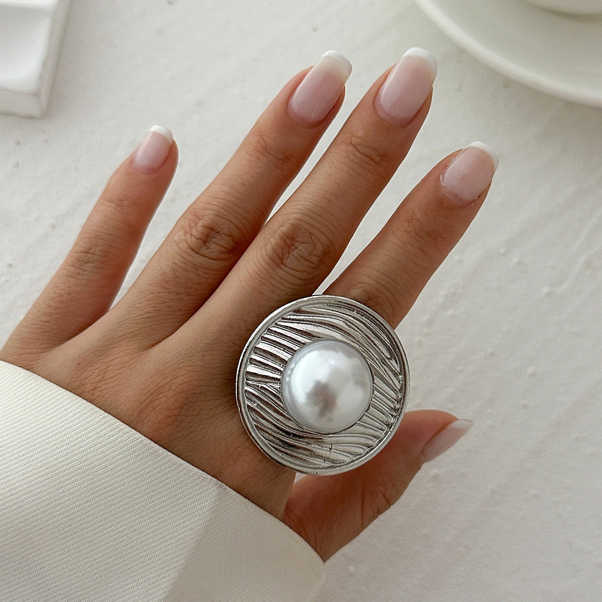 Ethereal Labyrinth: Irregular Hollow-Out Braided Alloy Open Ring