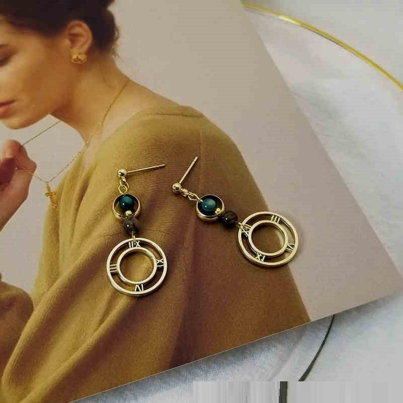 Boucles d'oreilles rétro en perles de coquillage