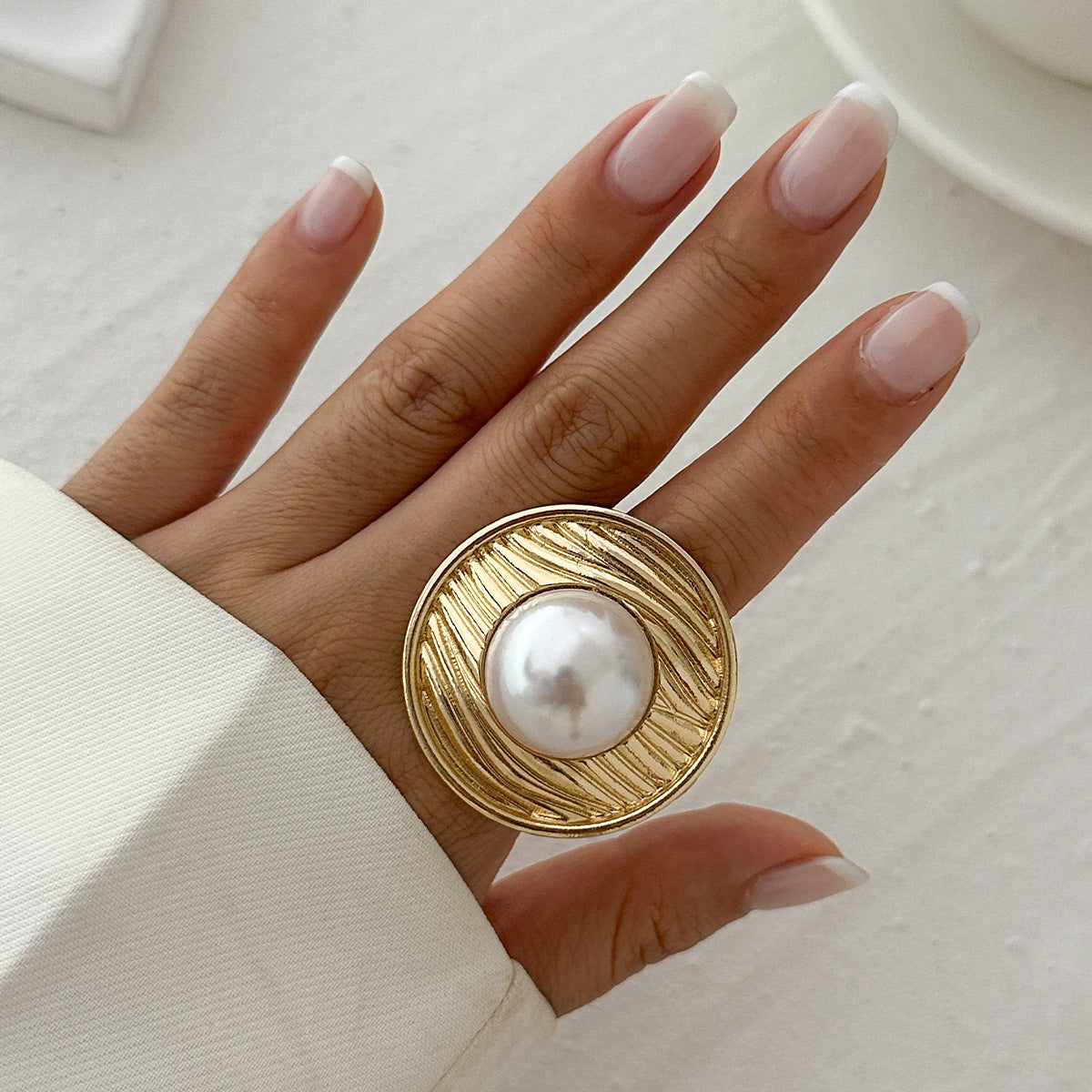 Ethereal Labyrinth: Irregular Hollow-Out Braided Alloy Open Ring
